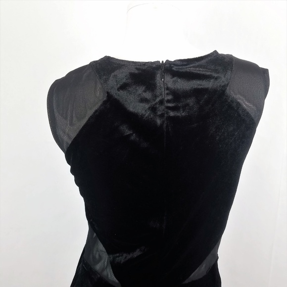 French Connection Black Viven Velvet Body-Con Dress NWT Size 6 - Picture 5 of 7